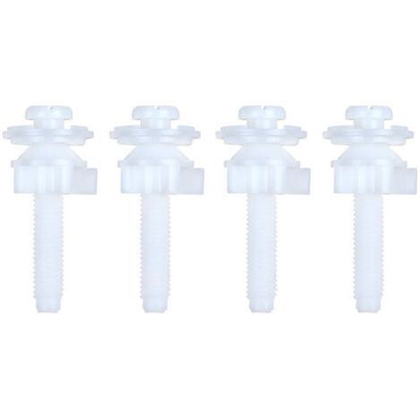 Toilet Seat Lock Bolt Cover Plate Screws, White, 64mm Length, 4pcs (1/5)
