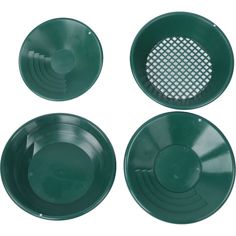 Eosnow 4pcs Green Mining Gravity Trap Gold Washing Pan Tray Kit Mine Search Detector