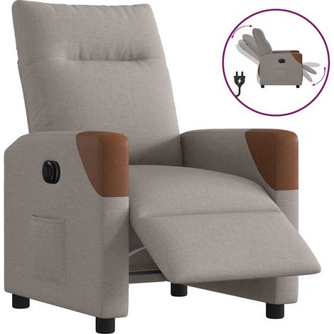 Relaxsessel Elektrisch Taupe Stoff