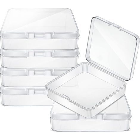 Transparente Kunststoff-Aufbewahrungsbox zum Sammeln verschiedener Kleinigkeiten, 6er-Pack (8,5 x 6 x 2,5 cm) (1/4)