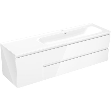 Mexen Orio mobile da bagno 160 cm con lavabo Vela destro, 2S, 1D, bianco lucido - 91A13-16047-3-BBFFF00-W23P00 (1/5)