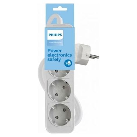 Regleta con Interruptor Philips CHP2134W/12/ 3 Tomas de corriente/ Cable 1.5m/ Blanco