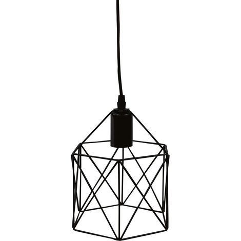 Plafoniera a sospensione serie "Carnot" E27 (40W massimo 230V) IP20 Ø20cm colore nero