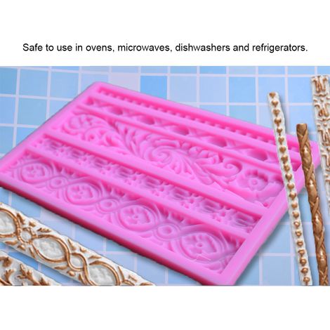 Moule à gâteau au chocolat à faire soi-même, orné d'une bordure de vigne florale nacrée en relief de style européen et d'un bord en silicone. (1/5)