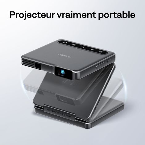Aurzen ZIP Mini Vidéoprojecteur DLP Pliable, Format de Poche, Autofocus sans Délai, Duplication d’Écran, Plein Écran, Charge Type-C