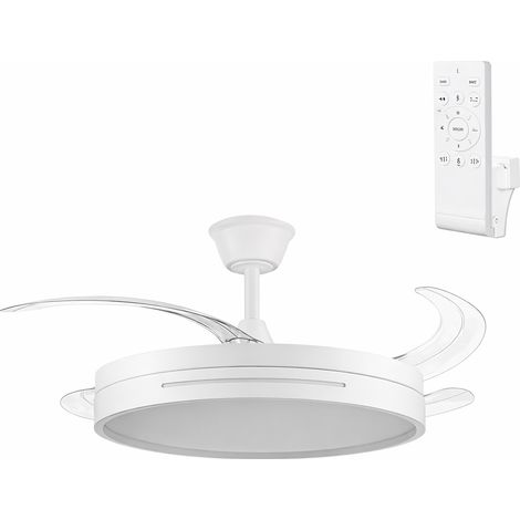 Weißer Gleichstromlüfter mit Sommer-/Winterfunktion, 59 W, 6980 lm, 3500–4000–6500 K