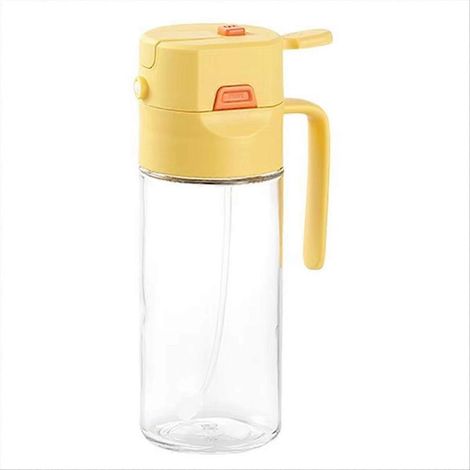 Bouteille d'huile de cuisson - Vaporisateur et verseur en verre pour huile d'olive, jaune (1/5)