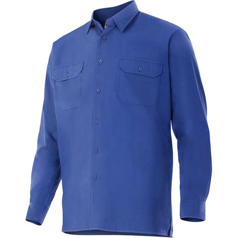 Camisa industrial manga larga con bolsillos de parche VELILLA Serie 520 3XL Azulina (1/4)
