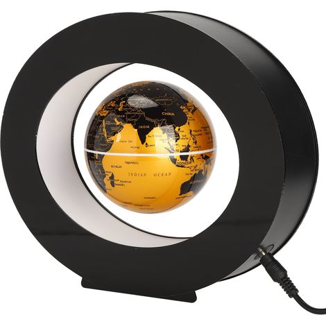 Globe terrestre flottant magnétique en lévitation, décoration de bureau avec base ovale, prise 100-240 V. (1/5)