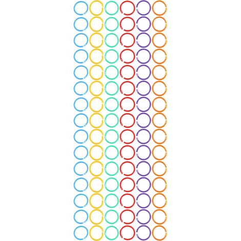 90 Anneaux Plastique Multicolores pour Classeurs - 27mm Diamètre Intérieur - Lot de 90 Pièces - 6 Couleurs Vives pour Organisation de Documents (1/5)