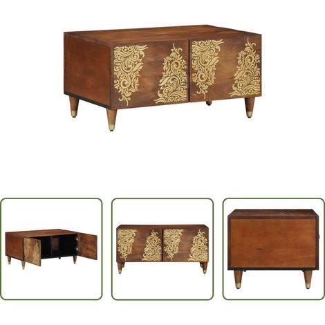 Bois de manguier - Table basse Marron miel 80 x 50 x 40 cm Bois de mangue massif (1/5)