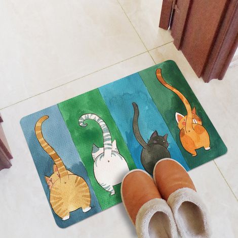 Tapis de Bienvenue Anti-Dérapant Motif Chat  Paillasson Intérieur et Extérieur pour Entrée  Décoration Durable pour Maison