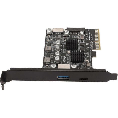 Carte PCIe Type C 10 Gbit/s haute vitesse, connecteurs plaqués or en façade, type E, carte d'extension USB 3.2 pour ordinateur de bureau. Qualité exceptionnelle. (1/5)