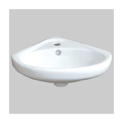 Lavabo ad angolo 33x46,5 cm colore bianco, monoforo