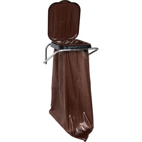 Soporte de pared para clasificar residuos, marrón - Bolsas de 120L (1/5)