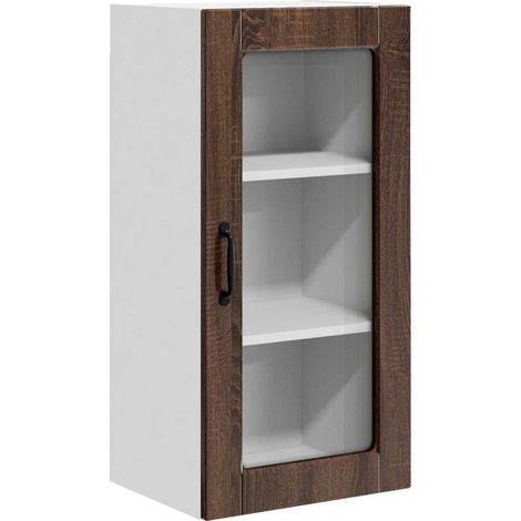 Maison Exclusive - Mobile in vetro da parete LUCCA Rovere Marrone 40 x 31 x 80 cm (1/5)