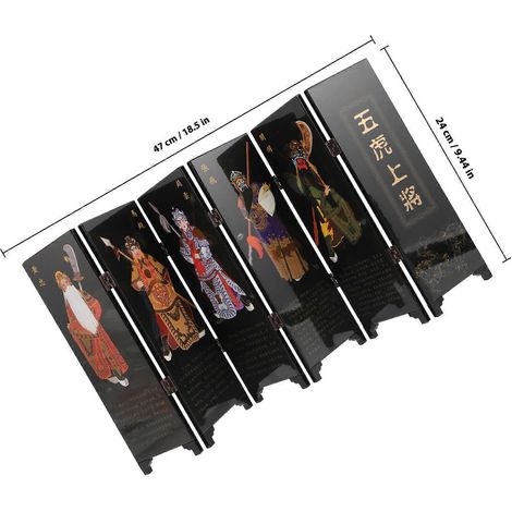 Paravent pliant de style chinois, panneau en bois, compatible avec les bureaux, multicolore, décoration de chambre, 1 ensemble (1/4)