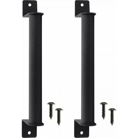 2 Pcs Poignée de Porte de Grange en Acier Carbone Durable Porte Style Grange Rétro Poignée de Porte Coulissante Anti-corrosion avec Vis pour Portes de Grange Coulissantes Placard (1/5)