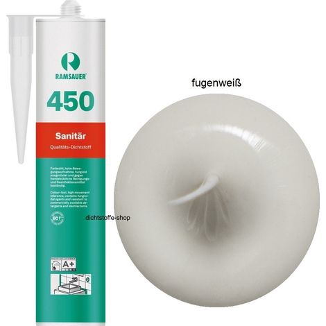 Ramsauer 450 Sanitär Silikon Fugen Dichtstoff 310ml Kartusche fugenweiß