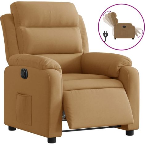 Maison Exclusive - Poltrona Elettrica Reclinabile Marrone in Velluto (1/5)
