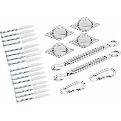 Sun sail, curtain protection, fixing kit for curtain accessories, curtain accessories made of stainless steel (1/4)