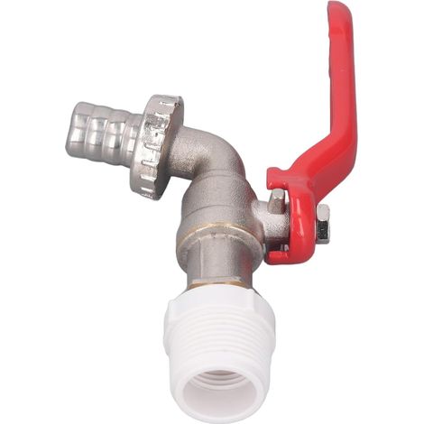 Robinet à Tournant Sphérique Quart de Tour, Interrupteur d'arrêt de Robinet à Tournant Sphérique en Laiton PVC avec Sortie de Drainage de 15 Mm, 3 4 PVC et 1 2 Filetage Mâle en Laiton, pour le (1/5)