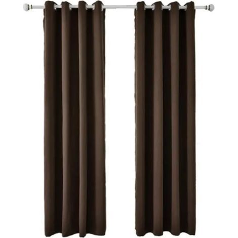 Cortinas Opacas Térmicas para Sala de Estar - 140 x 244 (Marrón Oscuro) marrón oscuro marrón oscuro (1/5)