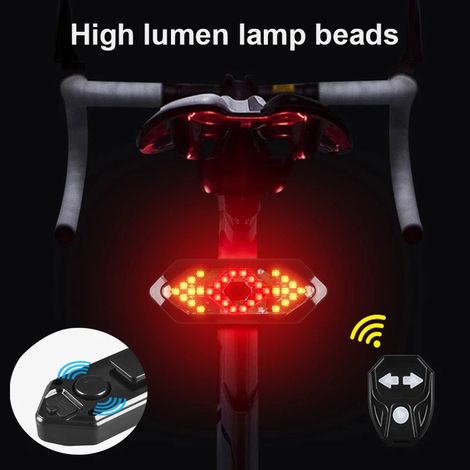 Clignotants de vélo, feux arrière de vélo rechargeables par USB, clignotants LED télécommandés sans fil, feux de signalisation, équipement de cyclisme