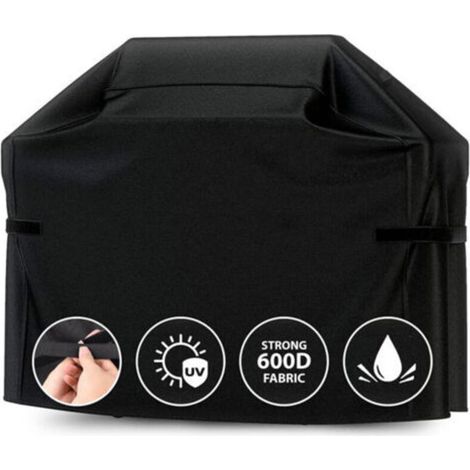 Copertura per barbecue resistente per griglia da esterno - Impermeabile, resistente alle intemperie, ai raggi UV e allo sbiadimento con cinghie regolabili - (145L x 61W x 117H cm)