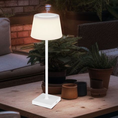 Lampada da tavolo Lampada da tavolo da esterno bianco LED touch dimmer batteria ricaricabile lampada da giardino dimmerabile USB, bianco caldo-bianco freddo, DxH 13x38 cm