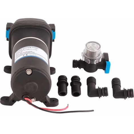Pompe à membrane électrique, pompe à eau à amorçage automatique à diaphragme avec interrupteur de pression automatique, 12V 4.5GPM 17 17 L/Min (1/5)