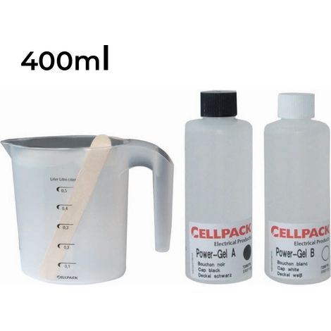 Cellpack – Gel d'étanchéité silicone 400ml – Résistance thermique -25 à 125 °C – Pour enrobage installations électriques – Formulation non toxique