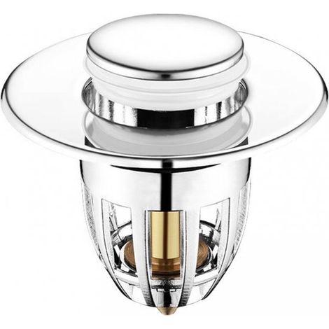 Tapón de fregadero, Lavabo, Tapón emergente, Tapón de desagüe, Tapón de desagüe cromado para lavabos, máxima compatibilidad, Para lavabo, bañera (1/5)