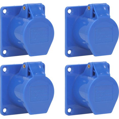 Lot de 4 prises industrielles encastrées étanches IP44 à 3 broches, 16 A, 220-250 V. (1/5)