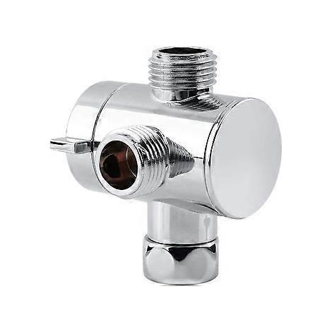 3-Wege-Umstellventil, G1/2"-Schaltadapterventil für verchromte Küchen- oder Badezimmerarmaturen (Ersatzteil)