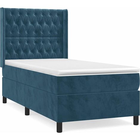 Maison Exclusive - Boxspringbett mit Matratze Dunkelblau 90x190 c (1/5)