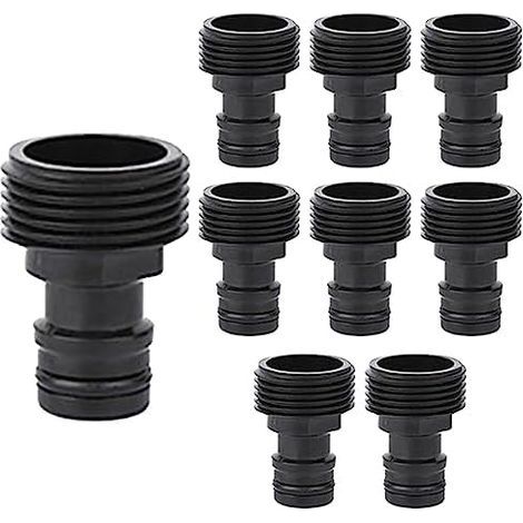 Lot de 8 raccords rapides 3/4" pour raccord tuyau d'arrosage 1/2" Raccords Filetés Extérieurs - (1/5)