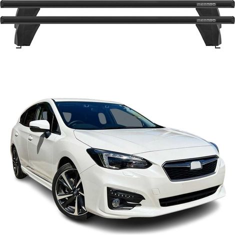 OMAC Dachträger Querträger Alu für Subaru Impreza V Stufenheck 2016-2023 – Abschließbar – T-Nut – City-Crash-getestet – Max. 75 kg Schwarz (1/5)