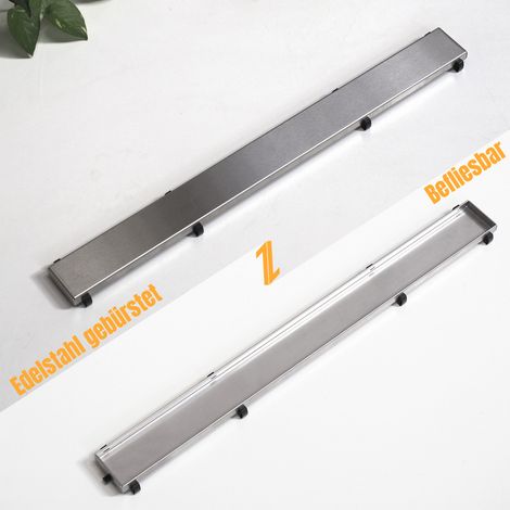 Abdeckung für Duschrinne Edelstahlrost Zubehör Ersatzteil Design beliesbar Länge 483 mm