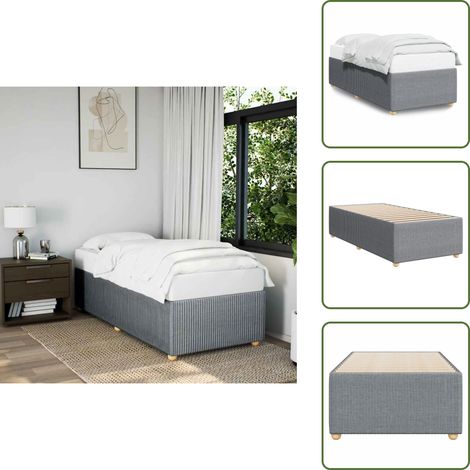 Cama de tela - vidaXL Estructura de cama sin colchón tela gris claro 80x200 cm - Cama gris claro