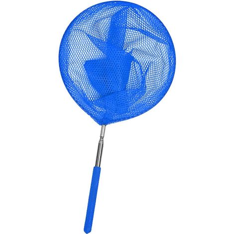 Cette épuisette pliable est idéale pour attraper en toute sécurité les poissons d'eau douce et d'eau salée et est munie d'une poignée en métal. Elle est bleue. (1/5)