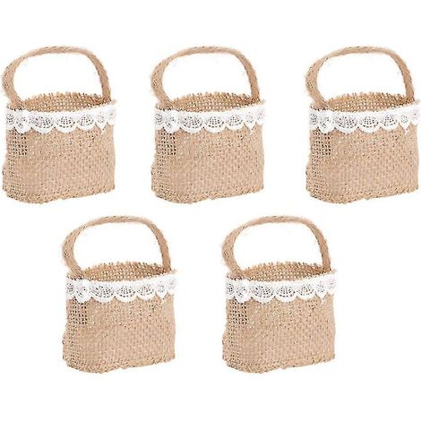5 sachets de bonbons en toile de jute (1/3)