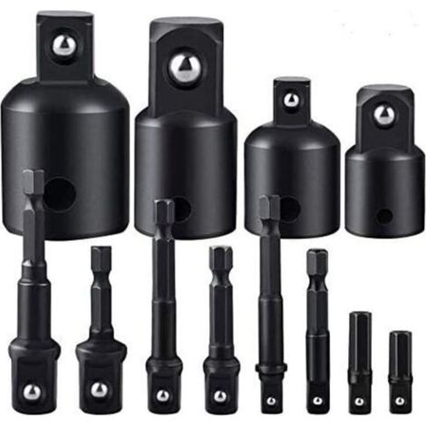 Jeu d'adaptateurs de douilles à percussion, jeu d'adaptateurs de douilles d'extension, jeu de rallonges transforme la perceuse électrique en tournevis à écrou (1/4)