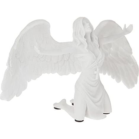Design Toscano PD2704 Statua di Angelo in Marmo Sintetico Preghiera per la Pace, Off Bianco (1/4)