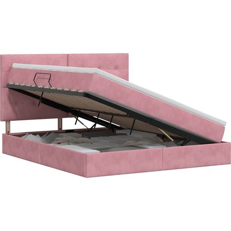 Maison Exclusive - Letto con contenitore e materasso Rosa 160 x 200 cm Velluto (1/5)