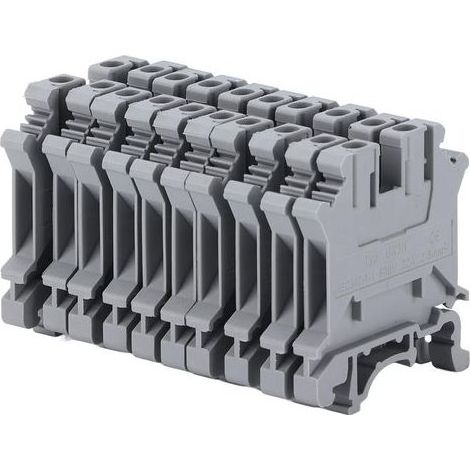 Morsettiere combinate, con terminali in rame isolati, montate su guida DIN, 100 pezzi, per collegamenti elettrici. (1/5)