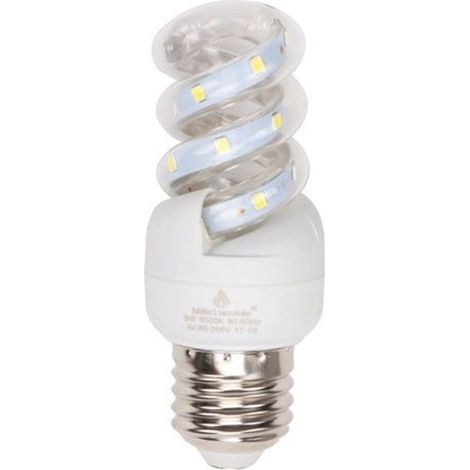 TRADE SHOP - Lampadina Led E27 7w 665lm Tortiglione Vortice Spirale Luce Fredda Naturale Calda - -Bianco Naturale      -
