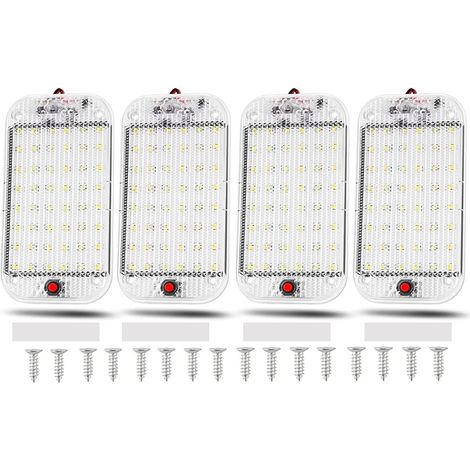 4 Pièces Lumière LED 12V Interrupteur Aluminium Camping Car Van Bateau Garage