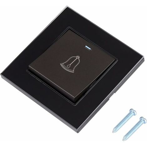 royaluxe - Bouton Sonnette Exterieur, Bouton de sonnette,Noir (1/5)