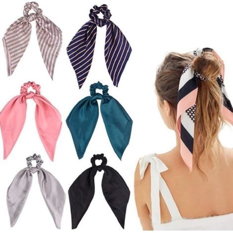 (Gestreift und einfarbig) Haarband – Boho – 6-teilig – Vintage-Print – dehnbar – Damenaccessoires (1/4)